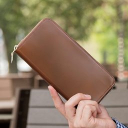 宮内レザー コードバン 馬革 ラウンドファスナー長財布 革財布 メンズ [Glucklicher Kerl] ギリュックリヒャ ケアル GK-015 