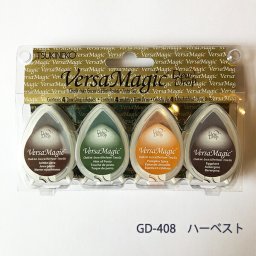 バーサマジック デュードロップ 4色セット versa magic ツキネコ スタンプ インク gd-408 ハーベスト 年賀状 クリスマスカード 手作り 親子工作 ハンドメイド 自由研究 キット