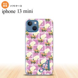 iPhone13mini iPhone13 mini ケース ソフトケース 花柄 バラ チェック ピンク +アルファベット iPhone ミニ 5.4インチ  おしゃれ かわいい メンズ レディース キッズ デザインたくさん nk-i13m-tp255i