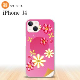 iPhone14 iPhone14 スマホケース 背面ケースソフトケース 花柄 ミックス E ピンク 2022年 9月発売 nk-i14-tp307