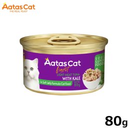 アタス Aatas キャットフード ソウルスーパーフード ライトツナwithケール 80g 無添加 穀物不使用 グレインフリー 全年齢用 全猫種 トッピング 猫缶