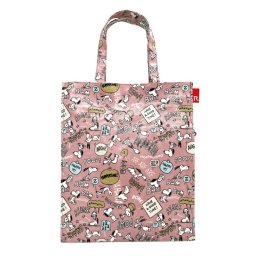 スヌーピー ラミネート A4 トートバッグ PEANUTS ピンク ルートート