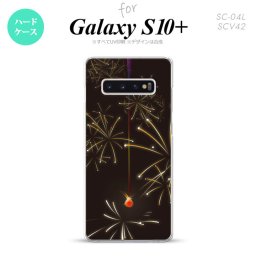 SC-04L SCV42 Galaxy S10+ スマホケース ハードケース 花火 線香花火 黒 メンズ レディース nk-s10p-321