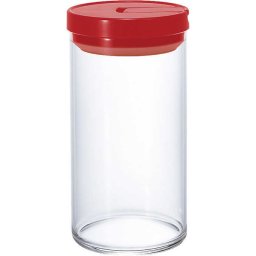HARIO 珈琲キャニスター L レッド 1000ml  キャニスター コーヒー 保存容器 ビン ガラス クリア 密閉 パッキン  