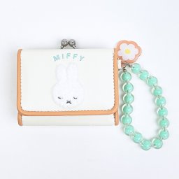 ミッフィー miffy おやすみ 三つ折り財布 (イエロー) ビジューシリーズ