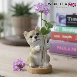 犬 置物 小さい かわいい 柴犬 グッズ 一輪挿し woobia ウービア おしゃれ ガーデン インテリア トイレ オブジェ 可愛い プレゼント 北欧 玄関 雑貨 動物 モダン 面白い 庭 ギフト 屋外 家 リアル 玄関先 卓上 ガーデンオーナメント ガーデニング