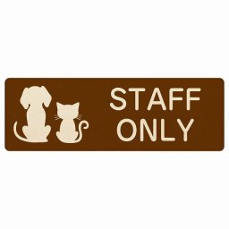 動物イラスト付 STAFF ONLY ブラウンナチュラル 27x9cm 長方形 木製 ドアプレート おしゃれ スタッフオンリー スタッフルーム 関係者以外立ち入り禁止 動物病院 老犬ホーム 犬 猫 ネコ ドッグラン 動物園 ペットショップ ペット マナー お願い 獣医