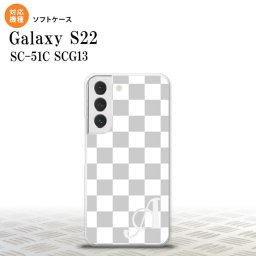 SC-51C SCG13 Galaxy S22 スマホケース 背面ケースソフトケース スクエア 白 グレー +アルファベット メンズ レディース nk-s22-tp134i