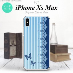 iPhoneXsMax iPhone XS Max スマホケース ハードケース バタフライ 蝶 レース 青 メンズ レディース nk-ixm-1283