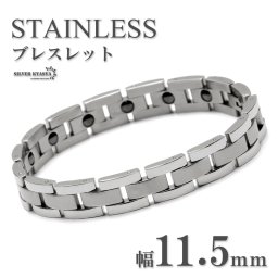 メンズブレスレット シンプル ステンレス シルバー silver メタルバンド 時計バンドブレスレット ヘマタイト hematite 金属アレルギー対応 父の日 男性