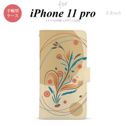 iPhone11Pro iPhone11 Pro 手帳型スマホケース カバー 和柄 ベージュ  nk-004s-i11p-dr1228
