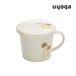 美濃焼 単品 蓋付マグカップ きのこ / キノコ カップ＆ソーサー マグカップ湯呑 おしゃれ 個性的 きのこ 雑貨 【きのこ雑貨】