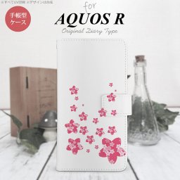 【手帳型 スマホ カバー ケース】【SH03J】【アクオス R】手帳型 ケース SH-03J スマホ カバー AQUOS R アクオス 花柄・サクラ（B） ピンク(B) nk-004s-sh03j-dr186【メール便送料無料】