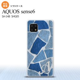 SH-54B SHG05 AQUOS sense6 スマホケース ソフトケース ピクチャ 石畳 青 +アルファベット メンズ レディース nk-sens6-tp734i