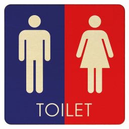 9x9cm トイレ 御手洗 TOILET トイレマーク B2 男女 ピクトサイン 木製ドアサイン ドアプレート インテリア 施設 案内