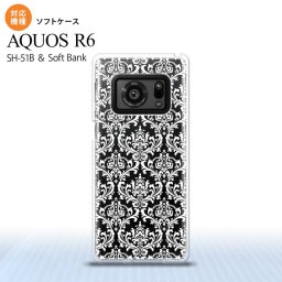 SH-51B AQUOS R6 AQUOS R6 スマホケース ソフトケース ダマスク A クリア 白 メンズ レディース nk-r6-tp458