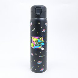 たまごっち ステンレスワンプッシュボトル (480ml) ドット(ブラック) 水筒 ランチ 送料込み