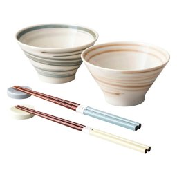 実りの秋の贈り物 スピラル ペアセット 0.6kg 磁器・天然木 茶碗（直径12.8×7cm）・箸置き・箸×各2