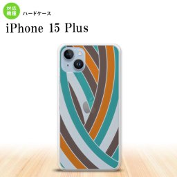 iPhone15 plus iPhone15 plus 背面ケース カバー ステンドグラス風 おしゃれ 帯 グリーンブラウン ステンドグラス風 2023年 9月発売 nk-i15pl-sg19