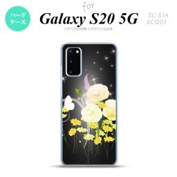 SC-51A SCG01 Galaxy S20 スマホケース ハードケース 花柄 ミックス D 黒 メンズ レディース nk-s20-286