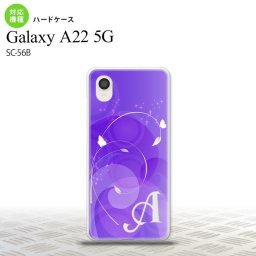 SC-56B Galaxy A22 スマホケース ハードケース バタフライ 蝶 A 紫 +アルファベット メンズ レディース nk-a22-201i