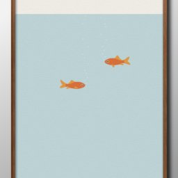 金魚 ゴールドフィッシュ 魚 A3 サイズ ポスター アート おしゃれ 絵画 インテリア 北欧 イラスト マット紙 艶消し アートパネル 額 フレーム デザイン 壁掛け ギフト 新築祝い ディスプレイ 引越し祝い　新生活　空間デザイン