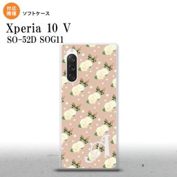 Xperia10V Xperia10V スマホケース 背面ケースソフトケース 花柄 バラ ドット ベージュ +アルファベット 2023年 7月発売 nk-xp105-tp246i