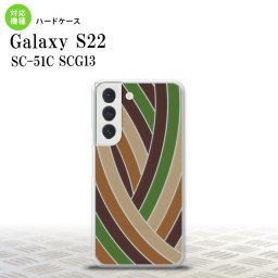 SC-51C SCG13 Galaxy S22 背面ケース カバー ステンドグラス風 おしゃれ 帯 ブラウン ステンドグラス風 かわいい おしゃれ 背面ケース nk-s22-sg18