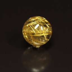 【金運のお守り】 高級感あふれる天然石［透明感抜群］18mm 一点物 1粒売り ゴールドタイチンルチル パワー充填の赤座布団 金針水晶 お守り ブレスレット 特別な 京海堂 SgT5 母の日ギフト 開運アイテム 上質な贈答品