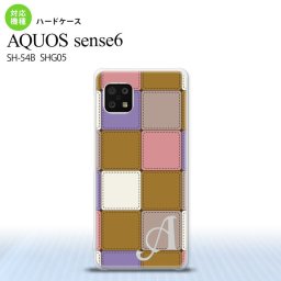 SH-54B SHG05 AQUOS sense6 スマホケース ハードケース パッチワーク ミックスC ベージュ +アルファベット メンズ レディース nk-sens6-1673i