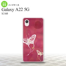SC-56B Galaxy A22 スマホケース ハードケース 蝶 和柄 ピンク メンズ レディース nk-a22-1552