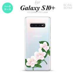 SC-04L SCV42 Galaxy S10+ スマホケース ハードケース ハイビスカス B 白 メンズ レディース nk-s10p-086
