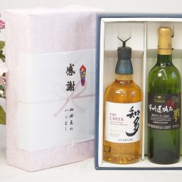 父の日贈り物 感謝の贈り物ボックス 国産ウィスキー 知多と国産ワインセット(甲州遅摘み 白 完熟甘口ワイン 甘口(山梨県)720ml知多シングルモルト700ml