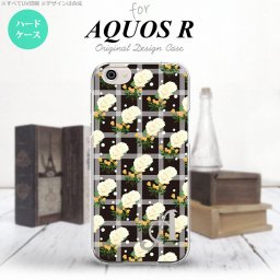 【SH03J】【スマホケース/スマホカバー】【アクオス R】SH03J スマホケース AQUOS R ケース アクオス R イニシャル チェック・バラ 黒 nk-sh03j-253ini【メール便送料無料】