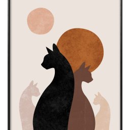 北欧 猫 ネコ A3 サイズ ポスター アート おしゃれ 絵画 インテリア 北欧 イラスト マット紙 艶消し アートパネル 額 フレーム デザイン 壁掛け ギフト 新築祝い ディスプレイ 引越し祝い　新生活　空間デザイン 