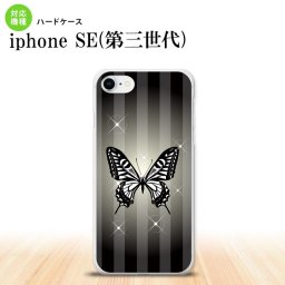 iPhoneSE 3 iPhoneSE 3 スマホケース ハードケース バタフライ 蝶 E 黒 メンズ レディース nk-ise3-315
