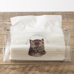 クリアティッシュケース ビニール製 G. Odd eye cat