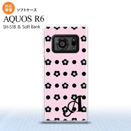 SH-51B AQUOS R6 AQUOS R6 スマホケース ソフトケース 花柄 ドット ピンク +アルファベット メンズ レディース nk-r6-tp343i