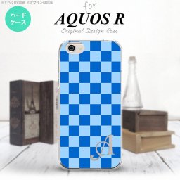 【SH03J】【スマホケース/スマホカバー】【アクオス R】SH03J スマホケース AQUOS R ケース アクオス R イニシャル スクエア 青 nk-sh03j-769ini【メール便送料無料】