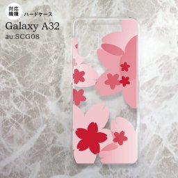 SCG08 Galaxy A32 ケース ハードケース 花柄 サクラ A 赤 nk-a32-052