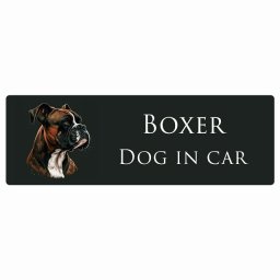 ドッグ カーステッカー イラスト付 Dog in Car ボクサー B タイプ セーフティサイン 犬種別 長方形 20x6.7cm シール リア あおり運転対策 Dog Sticker 屋外 屋内 防水 かわいい おしゃれ 安全対策 カーサイン