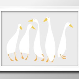 羽の鳥 アヒル バード モダン A3 サイズ ポスター アート おしゃれ 絵画 インテリア 北欧 イラスト マット紙 艶消し アートパネル 額 フレーム デザイン 壁掛け ギフト 新築祝い ディスプレイ 引越し祝い　新生活　空間デザイン 