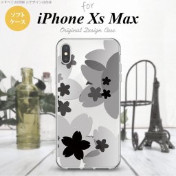iPhoneXsMax iPhone XS Max スマホケース ソフトケース 花柄 サクラ A 黒 メンズ レディース nk-ixm-tp051