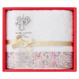 prima rosette using by LIBERTY FABRICS フェイスタオル ピンク PR-2412-PK 内祝 内祝い お祝 御祝 記念品 出産内祝い プレゼント 快気祝い 粗供養 引出物