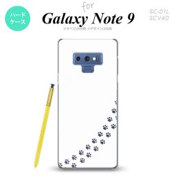 Galaxy Note 9 ギャラクシー ノート9 SC-01L SCV40 スマホケース カバー ハードケース 猫(足跡) 白×クリア nk-note9-423[スマホ,スマホケース,スマホカバー,ケース,カバー,ジャケット]