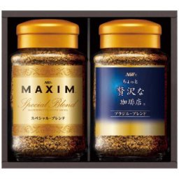 AGF インスタントコーヒー ギフト 詰め合わせ 贅沢な珈琲店 ブラジルブレンド マキシム スペシャルブレンド セット 瓶入り 飲み比べ 贈答用 高級 コーヒーギフト