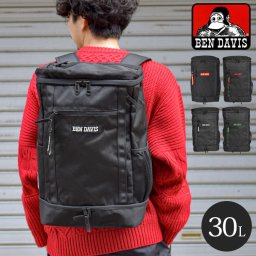 リュック BEN DAVIS ベンデイビス メンズ バックパック 大容量 リュックサック 30L カバン ボックス型 スクエア おしゃれ ブラック 撥水 多機能 レディース 通学 シンプル アウトドア 丈夫 bdw8302 bdw8011 A4 B4 中学生 高校生 大学生 大人 通勤 かっこいい 男女兼用 防災