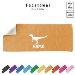 ヴェロキラプトル   名入れフェイスタオル 名入れ タオル スポーツタオル フェイスタオル  お揃い 複数買い ふんわり厚手   恐竜　化石　肉食　草食　雑食　海　陸