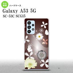 SC-53C SCG015 Galaxy A53 5G スマホケース 背面ケース ハードケース 花柄 ミックス B 茶 メンズ レディース nk-a53-276