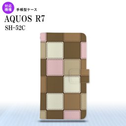 SH-52C AQUOS R7 手帳型スマホケース カバー パッチワーク ミックス  nk-004s-r7-dr1674